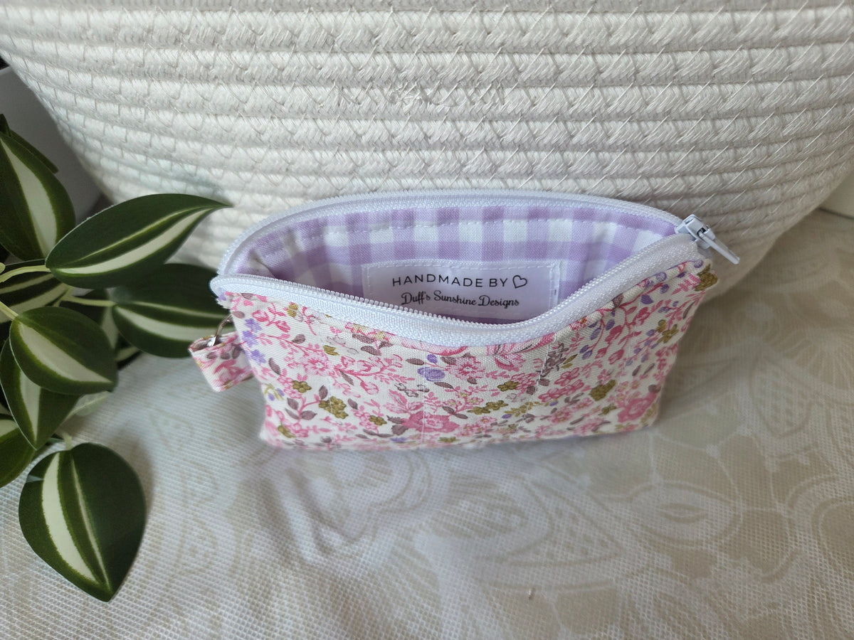 Pink and Purple Floral Keychain wallet