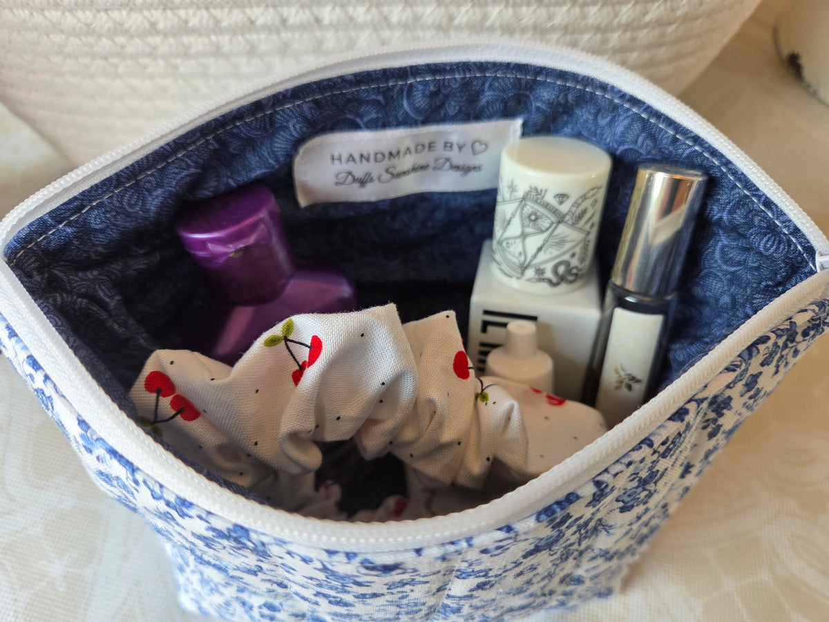 Royal Blue Paisley Mini Makeup Bag