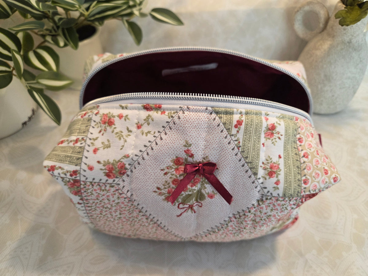 Bows and Blossoms Large Makeup Bag