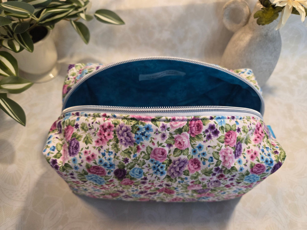 Teal Frenzy Large Makeup Bag