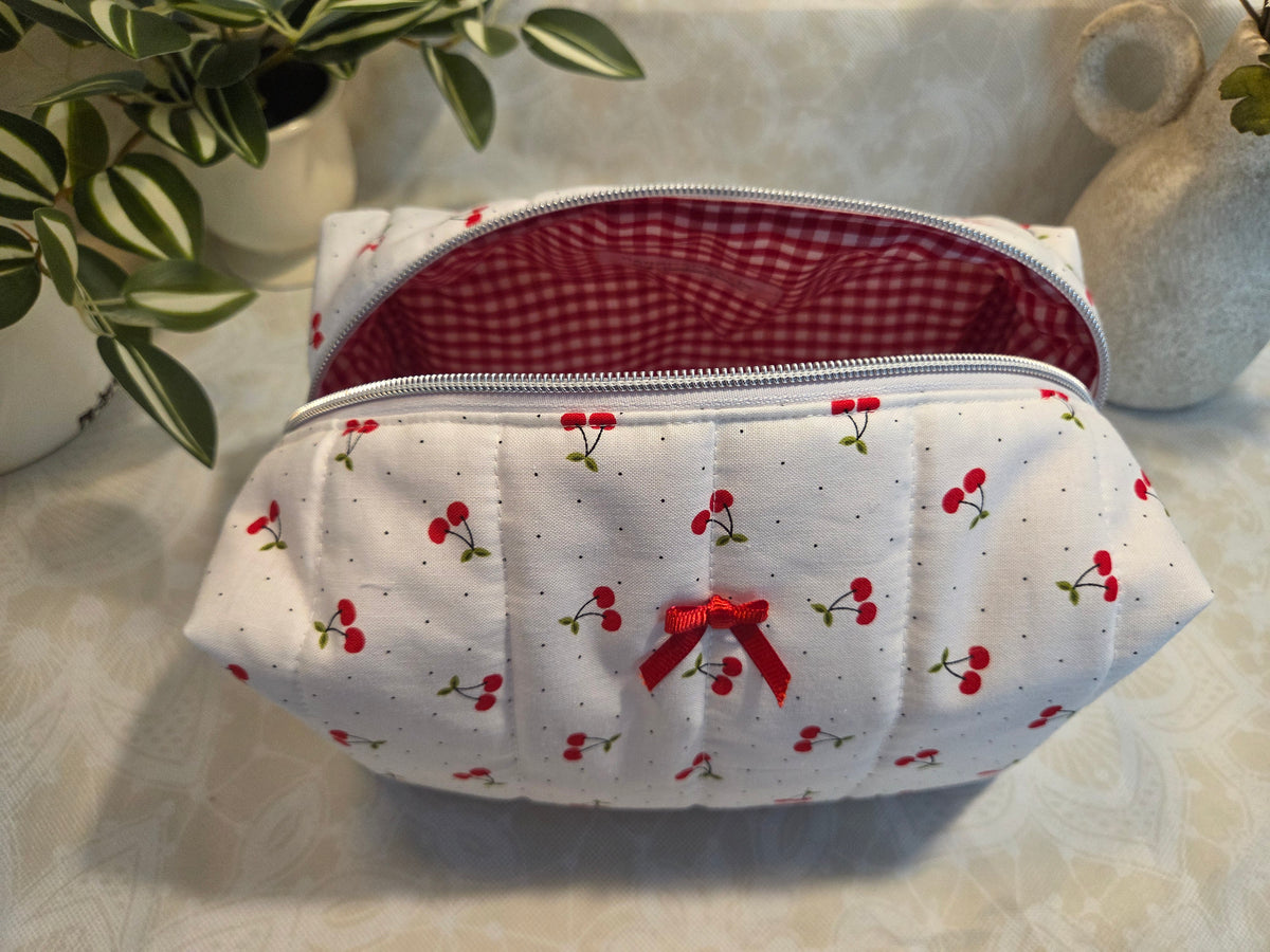 Cherries Large Makeup Bag