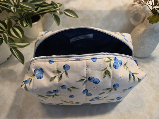 Blueberries Large Makeup Bag
