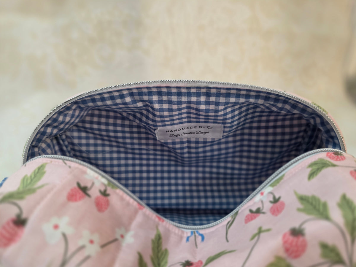 Berries and Bows Large Makeup Bag