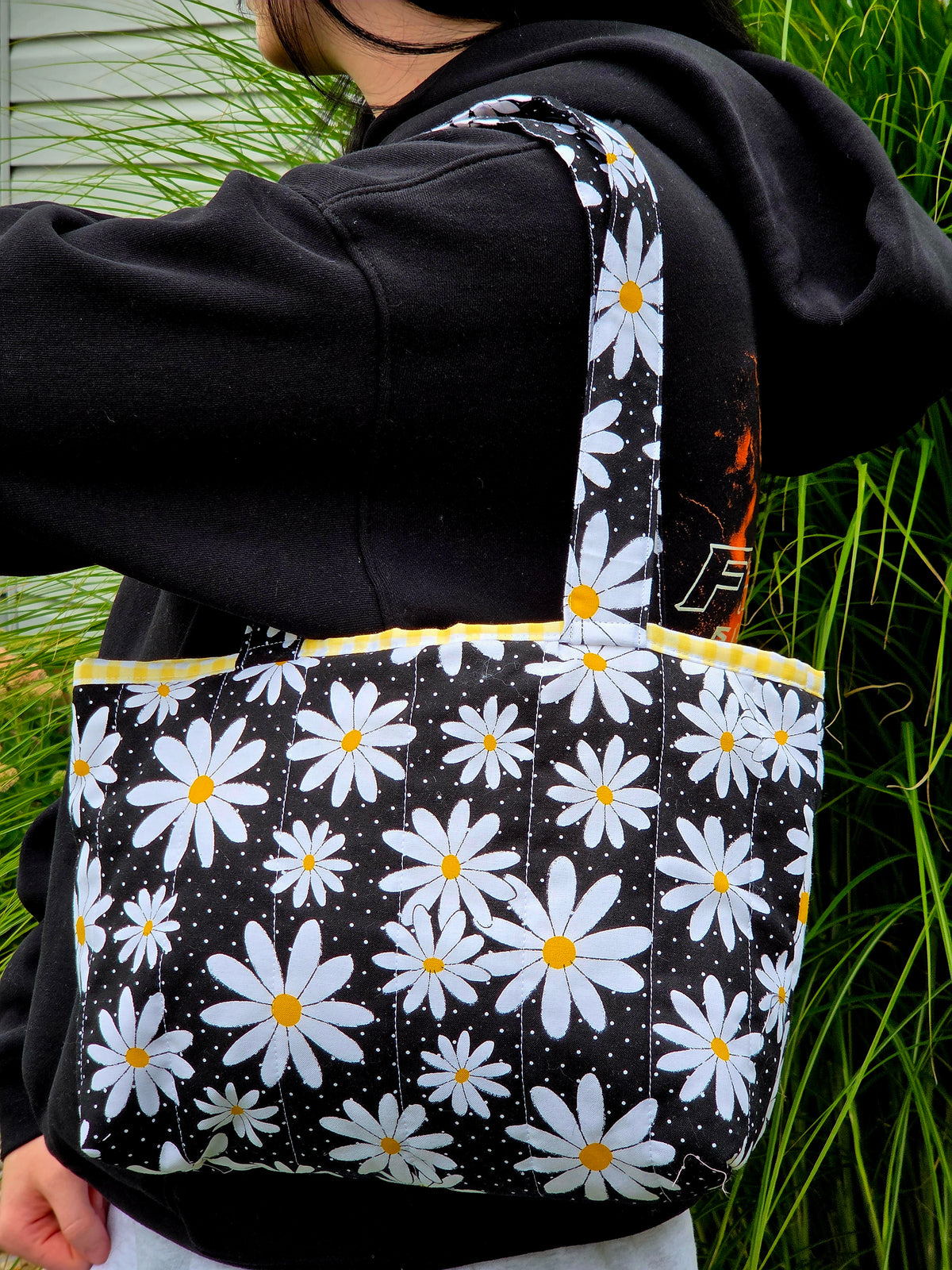 Daisies and Dots Large Tote
