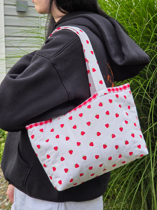 Strawberries and Cream Small Tote Bag