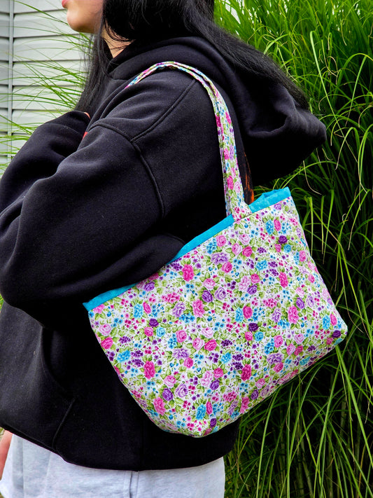 Teal Frenzy Small Tote Bag