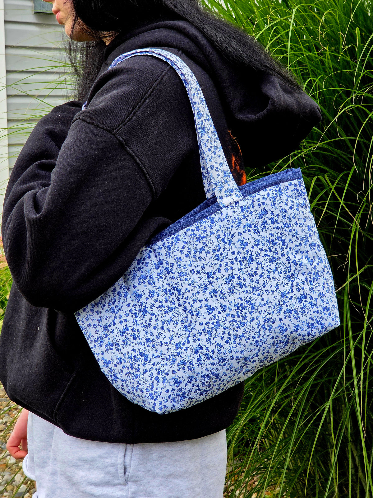 Royal Blue Paisley Small Tote Bag