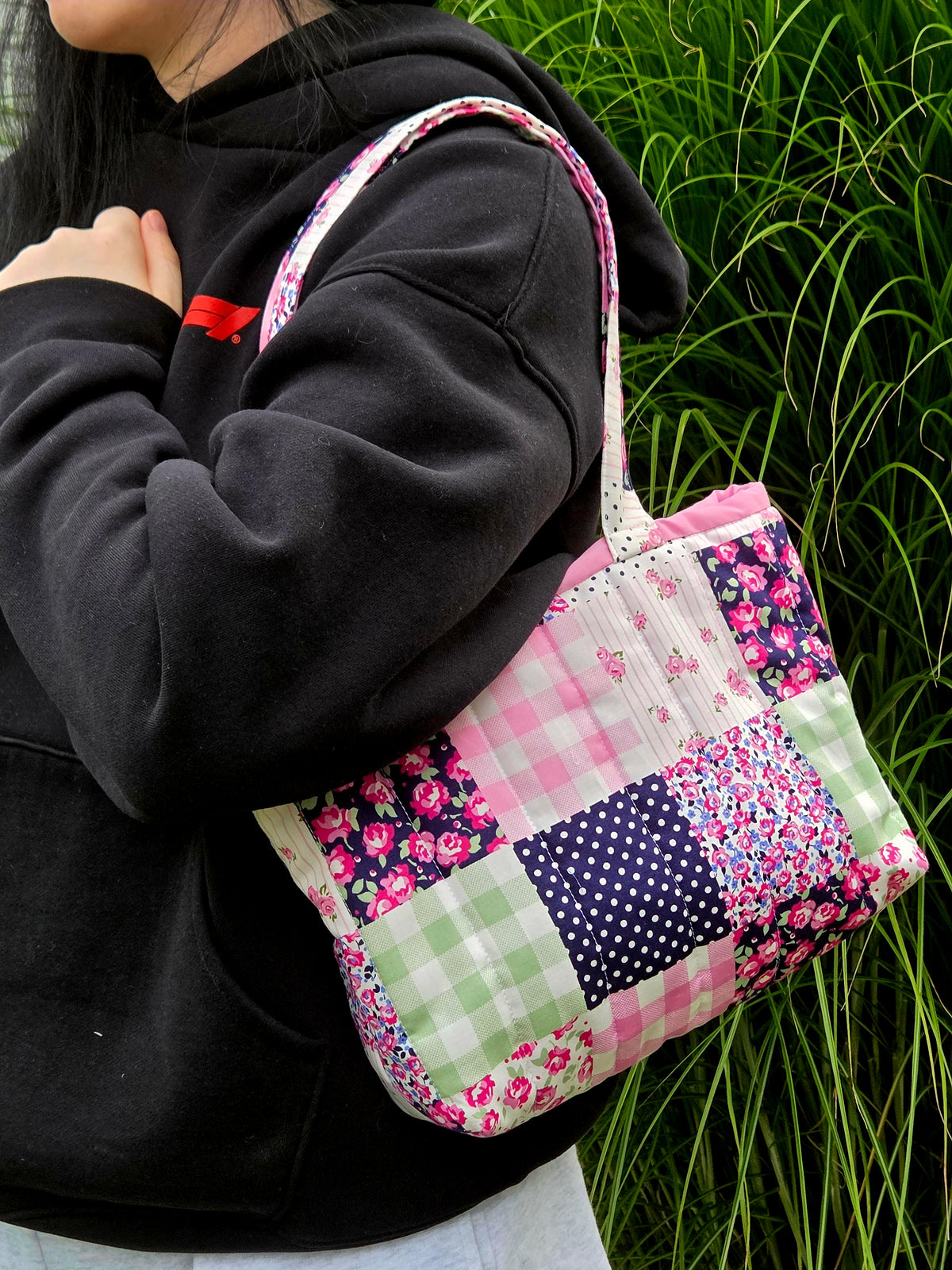 Pink Patchwork Small Tote Bag