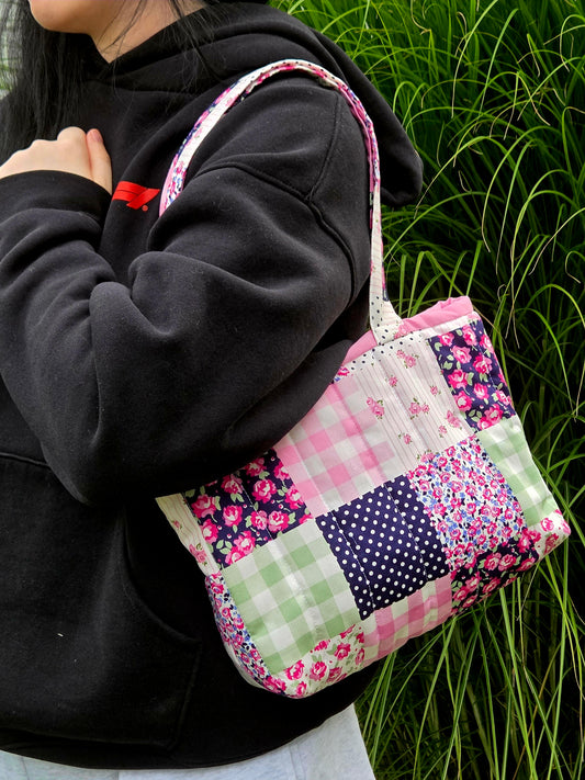 Pink Patchwork Small Tote Bag
