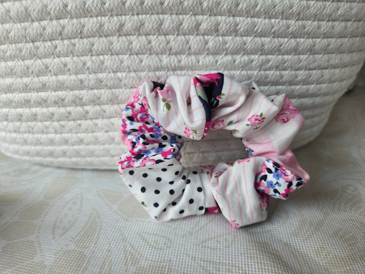 Pink Patchwork Scrunchie