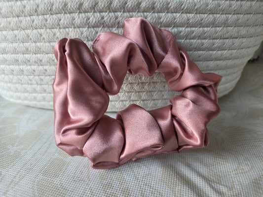 Rose Gold Silk Scrunchie