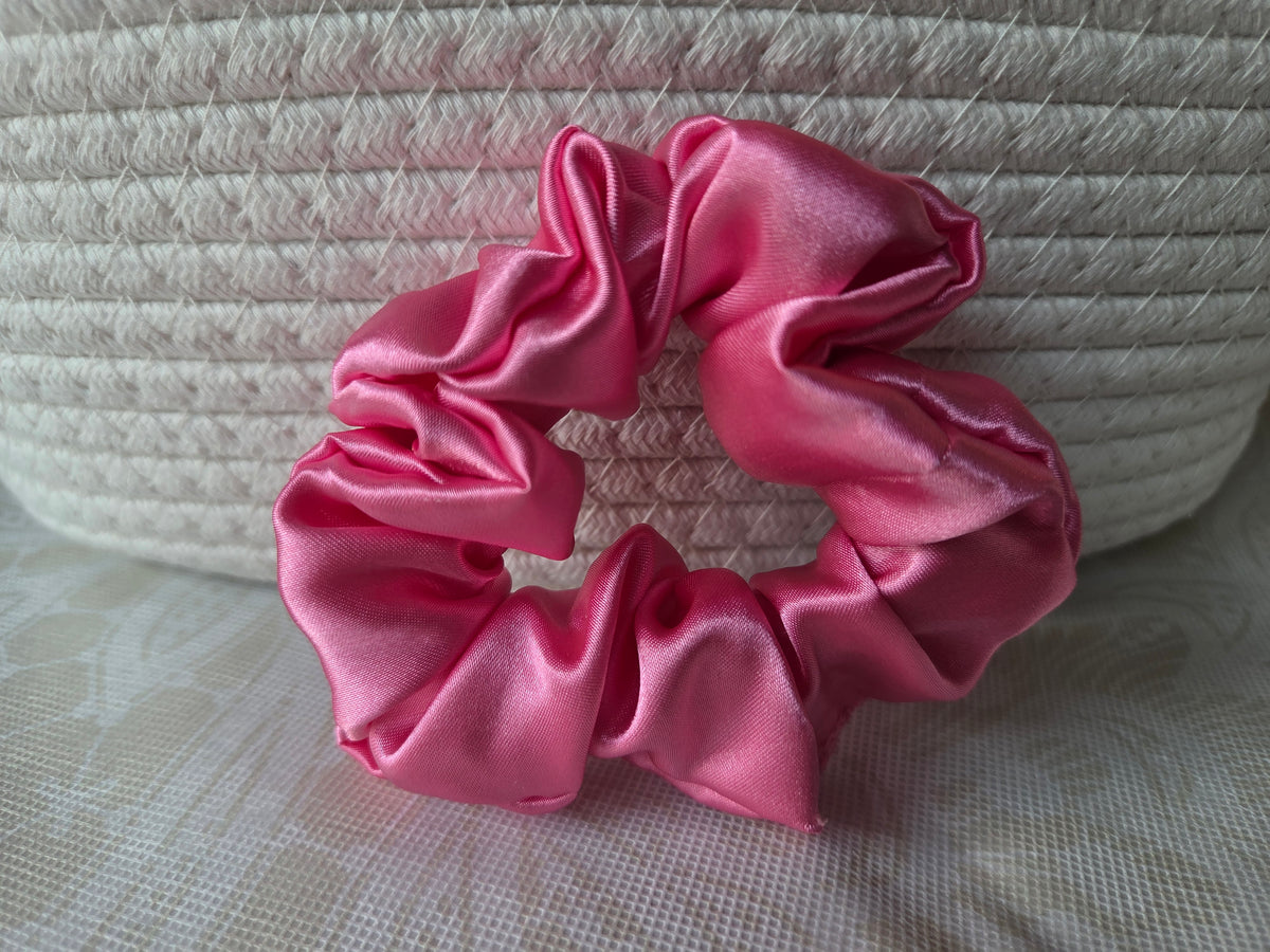Hot Pink Silk Scrunchie