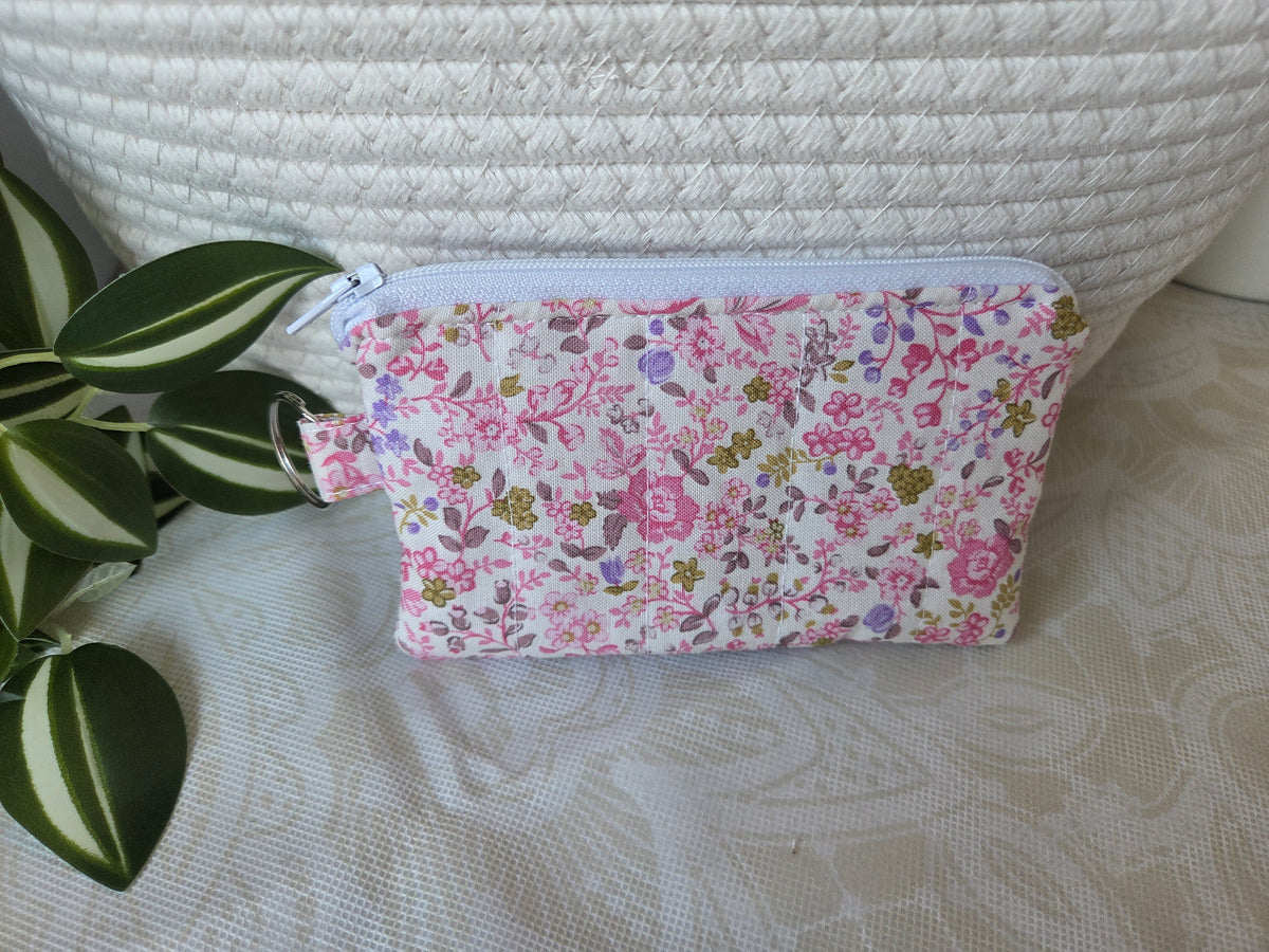 Pink and Purple Floral Keychain wallet