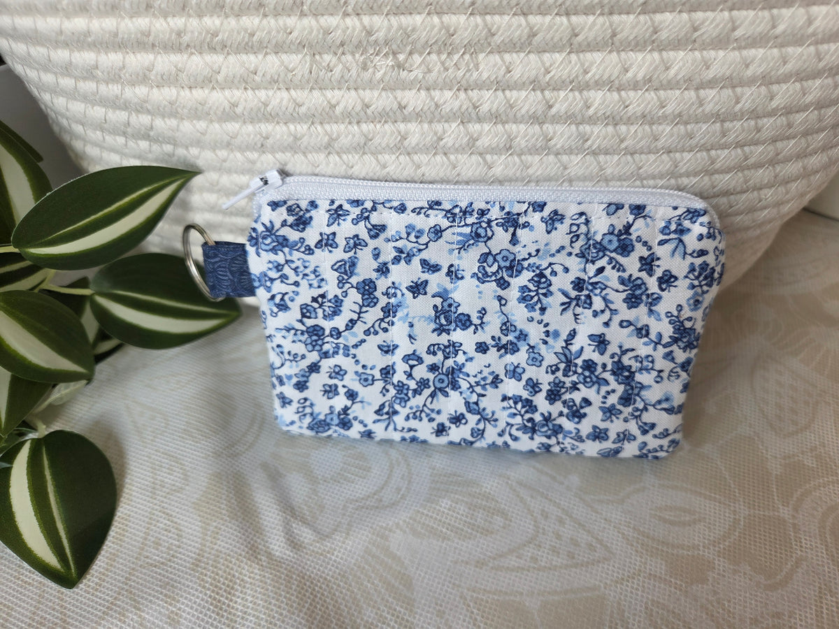 Royal Blue Paisley Keychain Wallet