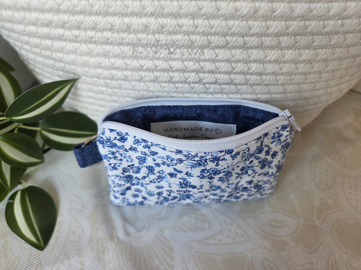 Royal Blue Paisley Keychain Wallet