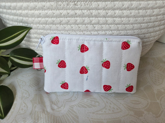 Strawberries and Cream Keychain Wallet