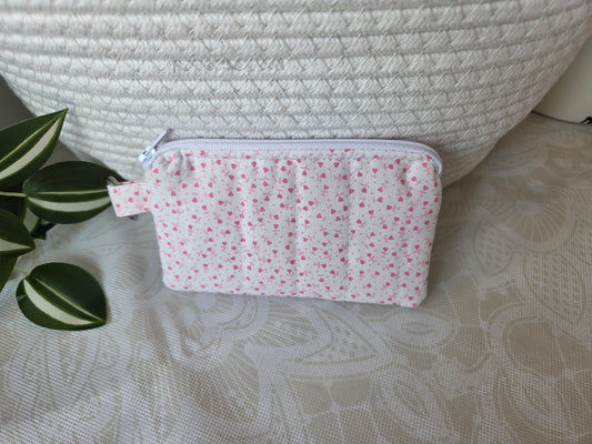 Tiny Pink Hearts Keychain Wallet