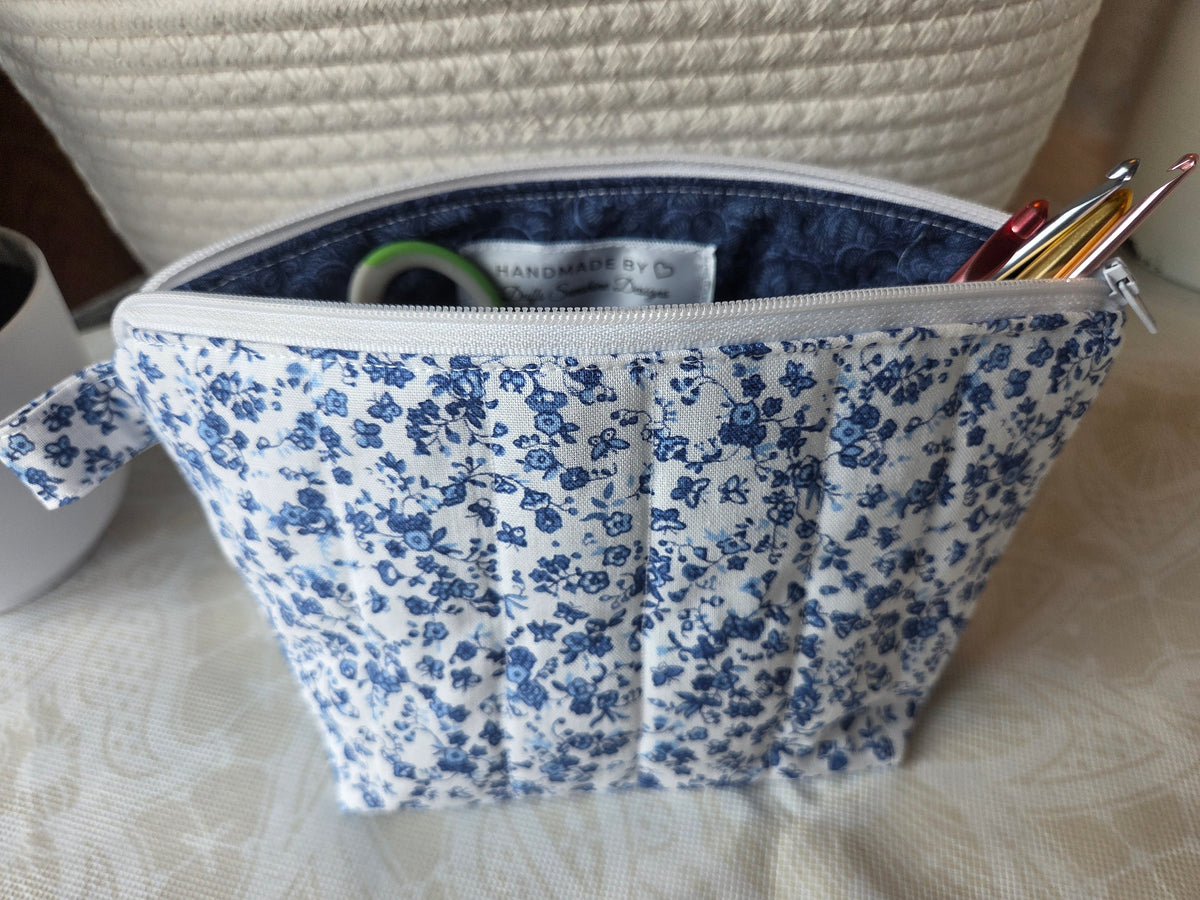 Royal Blue Paisley Mini Makeup Bag