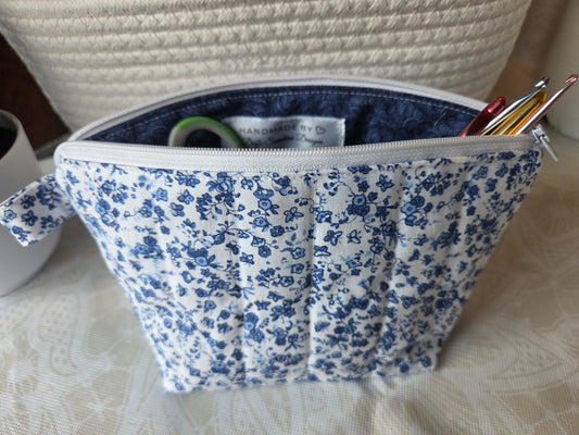 Royal Blue Paisley Mini Makeup Bag