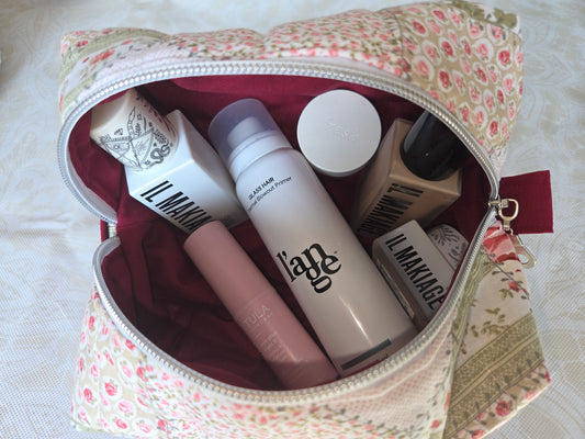 Bows and Blossoms Medium Makeup Bag