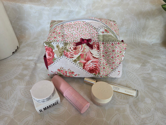 Bows and Blossoms Medium Makeup Bag