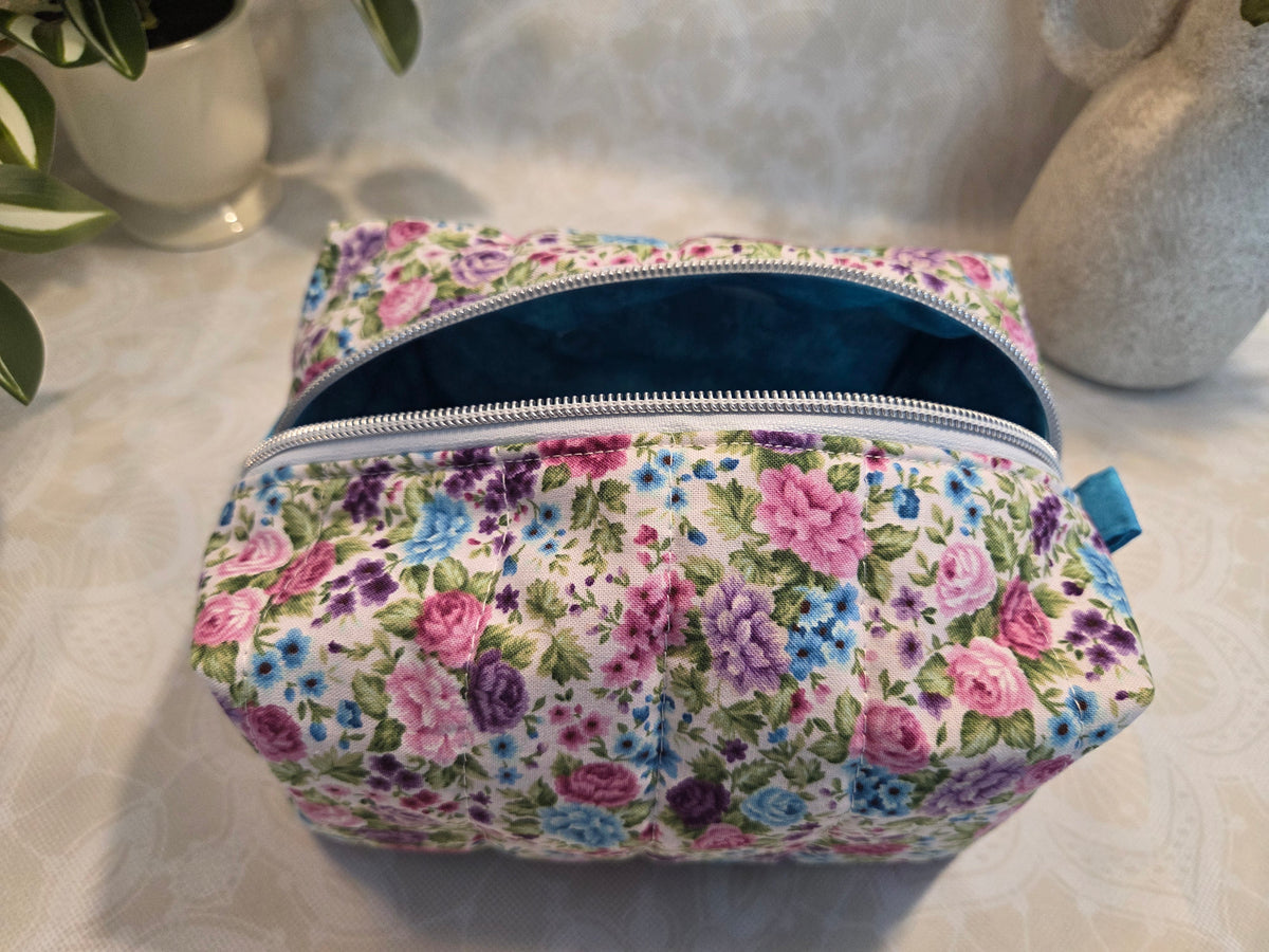 Teal Frenzy Medium Makeup Bag