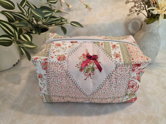 Bows and Blossoms Large Makeup Bag