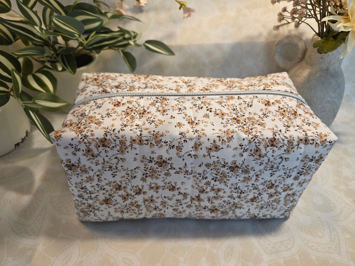 Vintage Blossoms Large Makeup Bag