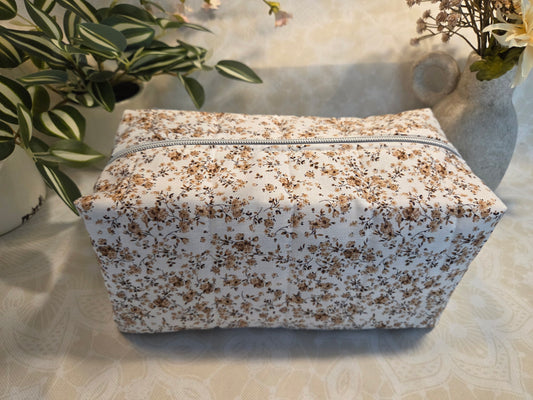 Vintage Blossoms Large Makeup Bag