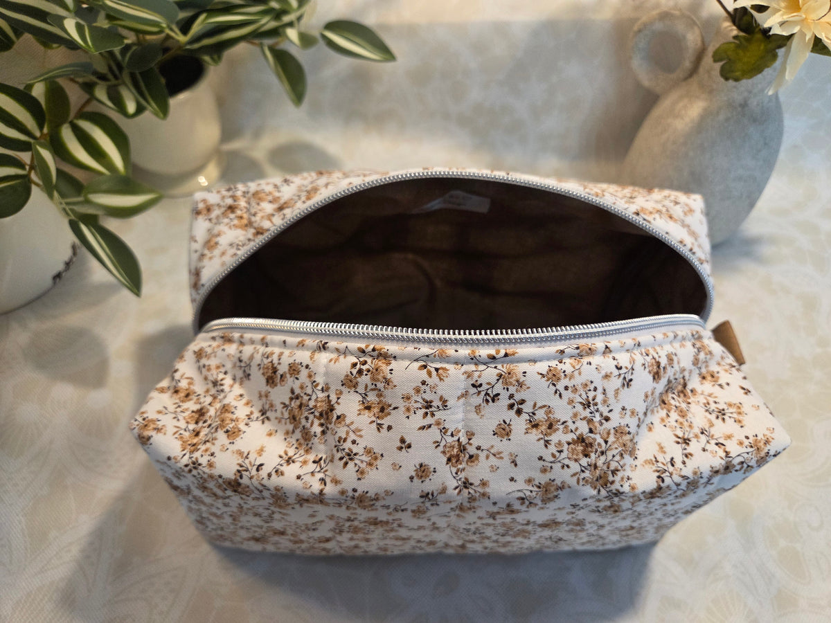 Vintage Blossoms Large Makeup Bag