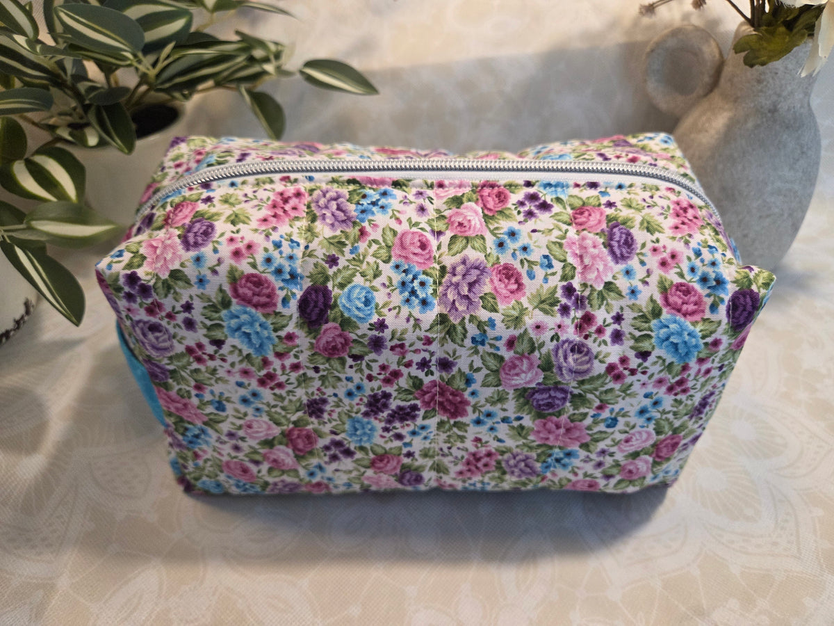 Teal Frenzy Large Makeup Bag