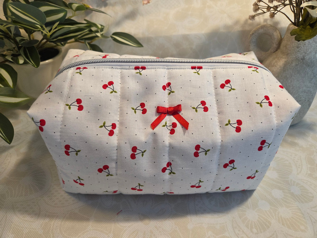 Cherries Large Makeup Bag