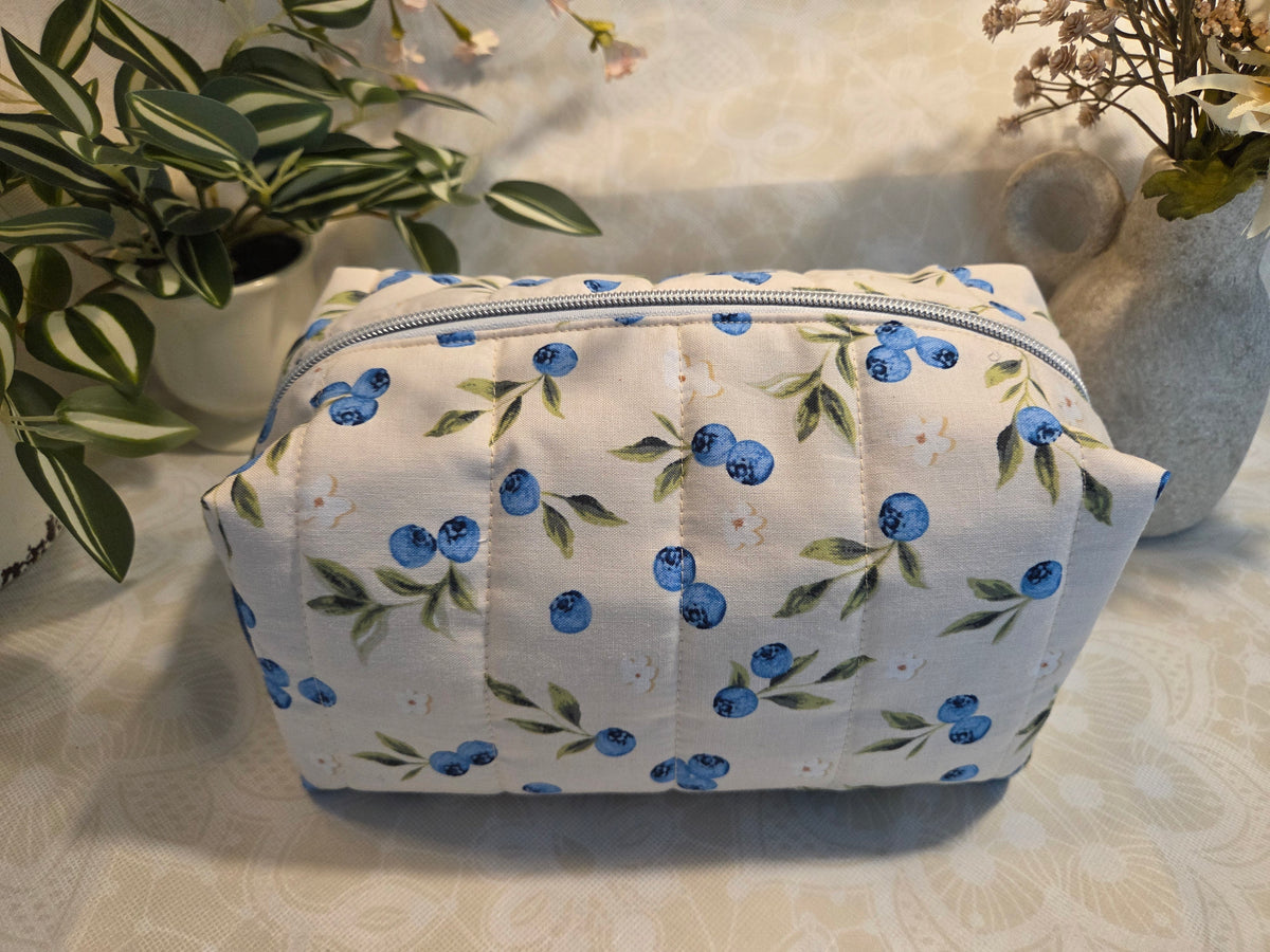 Blueberries Large Makeup Bag