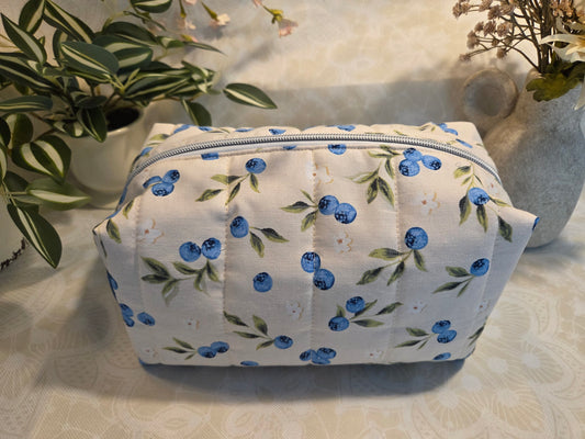 Blueberries Large Makeup Bag