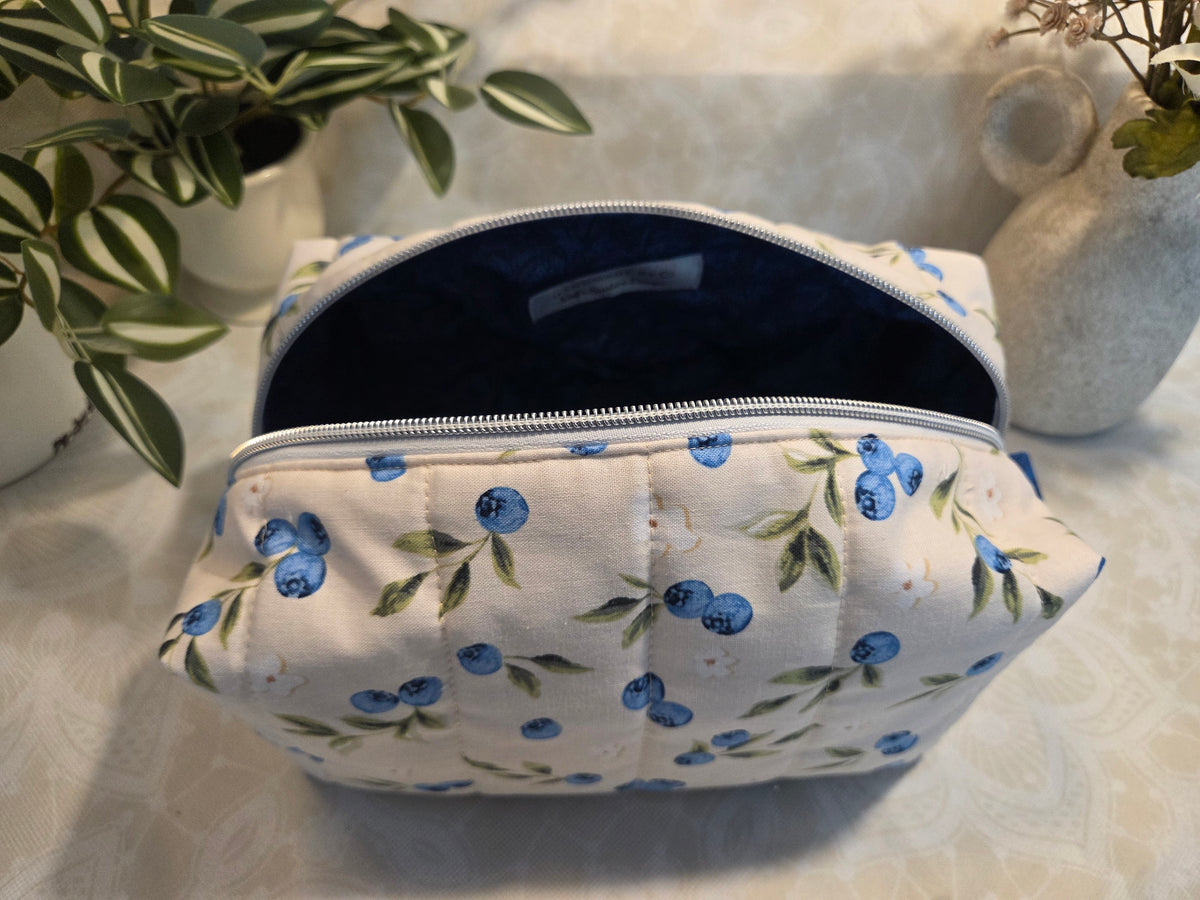 Blueberries Large Makeup Bag