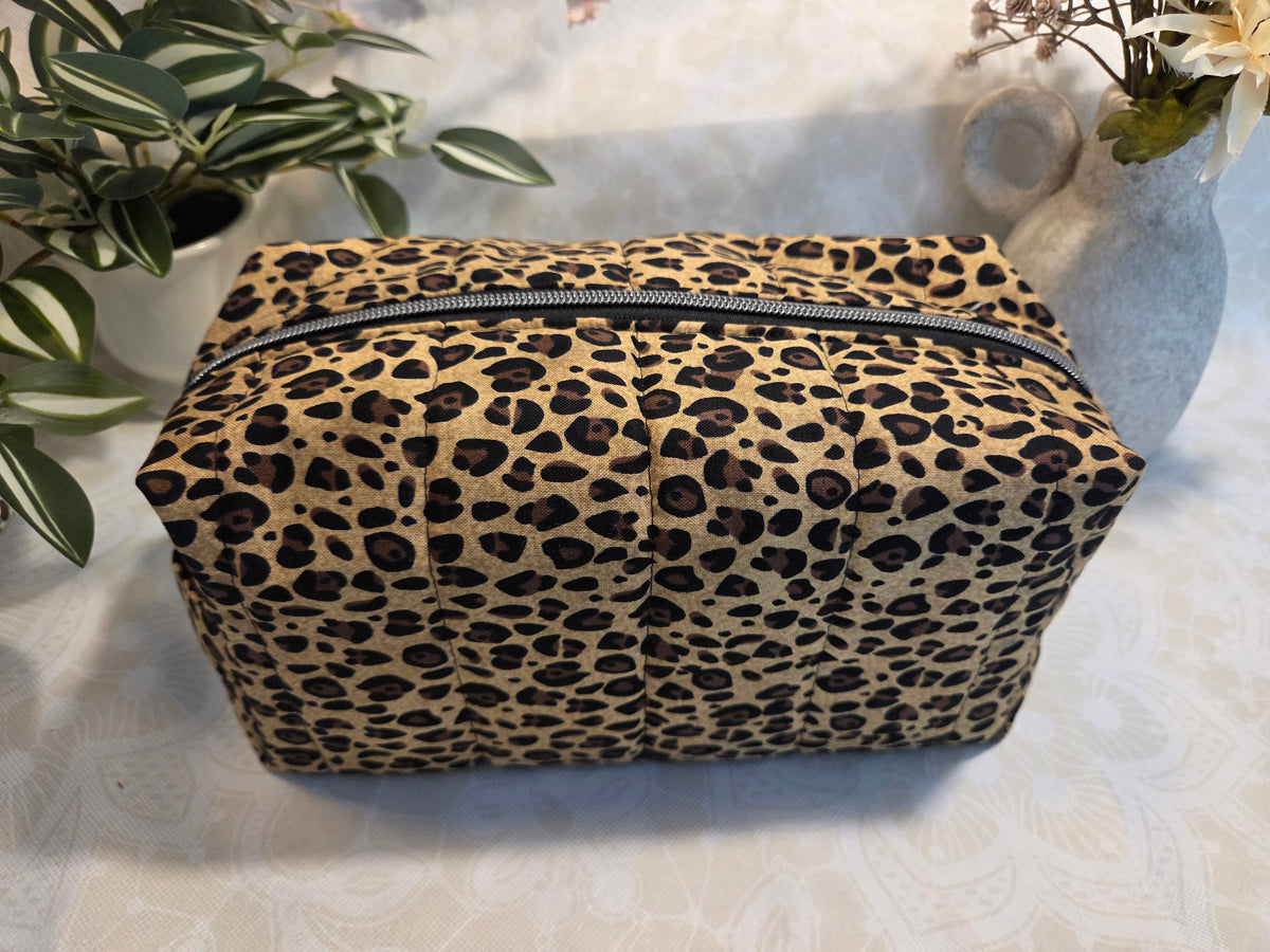 Cheetah Large Makeup Bag