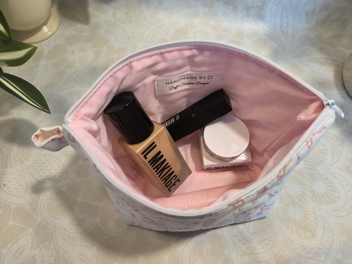 Pink Bows Mini Makeup Bag