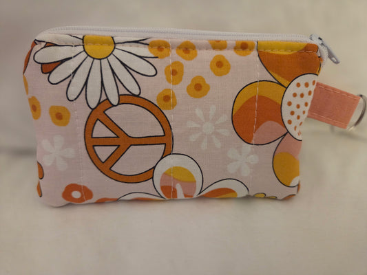 VW Peace and Floral Keychain Wallet
