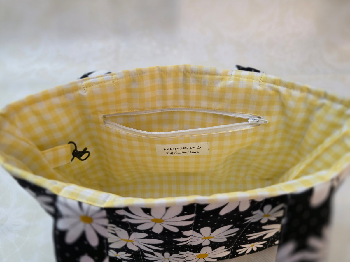Daisies and Dots Large Tote