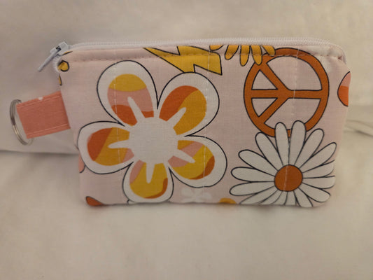 VW Peace and Floral Keychain Wallet