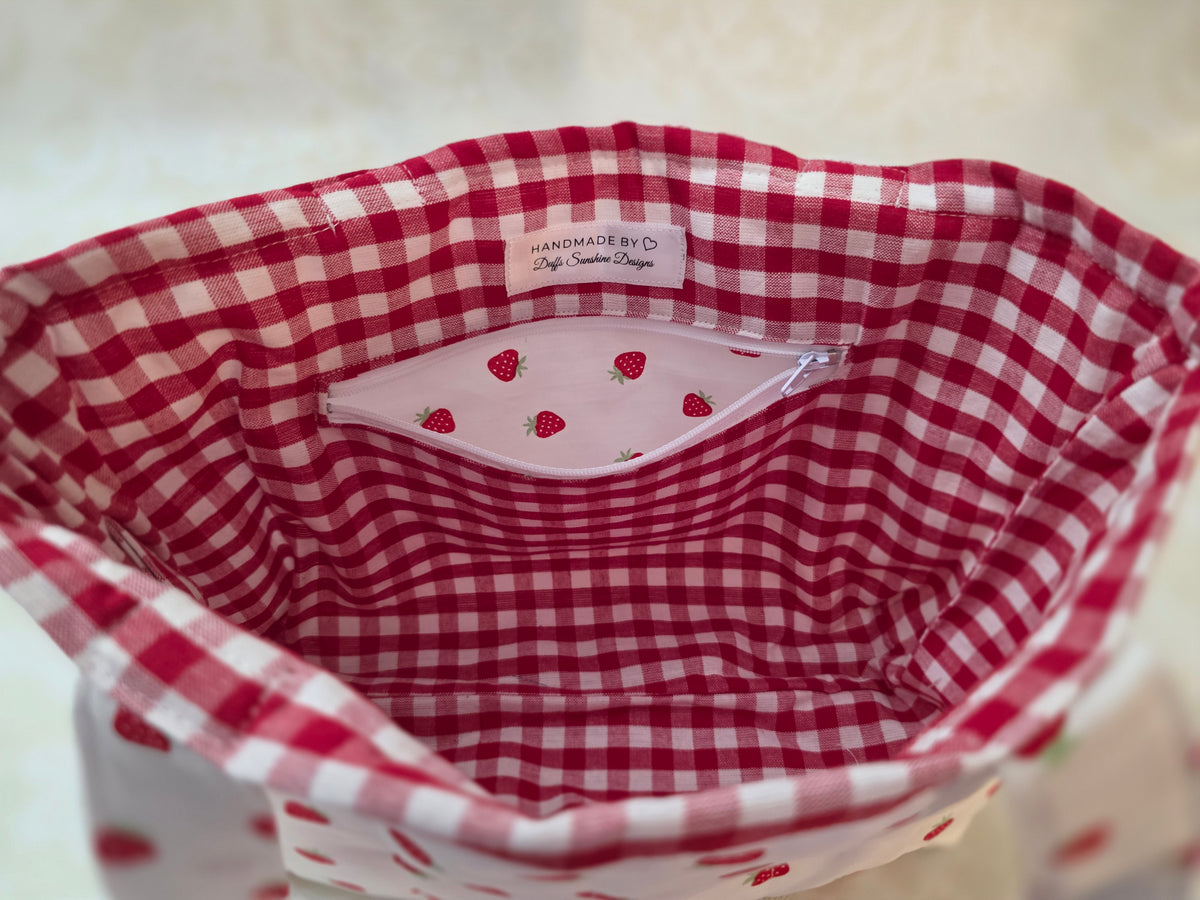 Strawberries and Cream Large Tote Bag