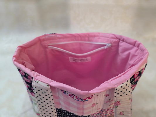 Pink Patchwork Large Tote Bag