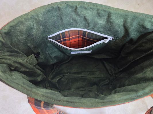 Fall Plaid Large Tote Bag