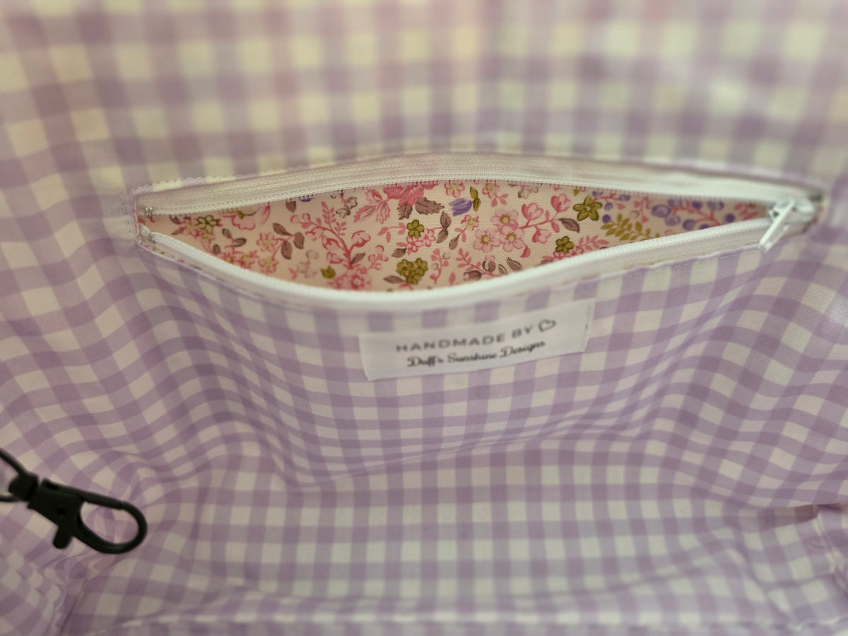 Pink and Purple Floral Large Tote Bag