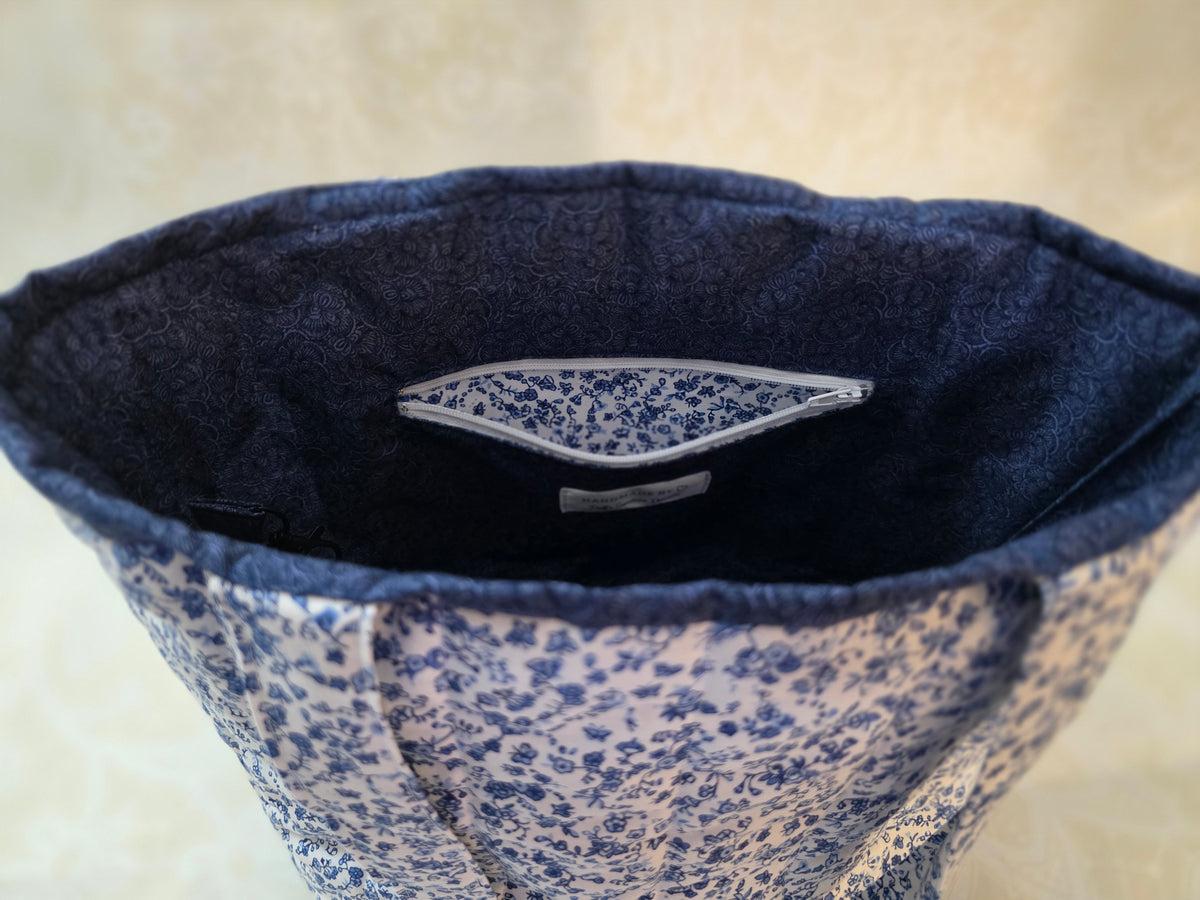 Royal Blue Paisley Large Tote Bag