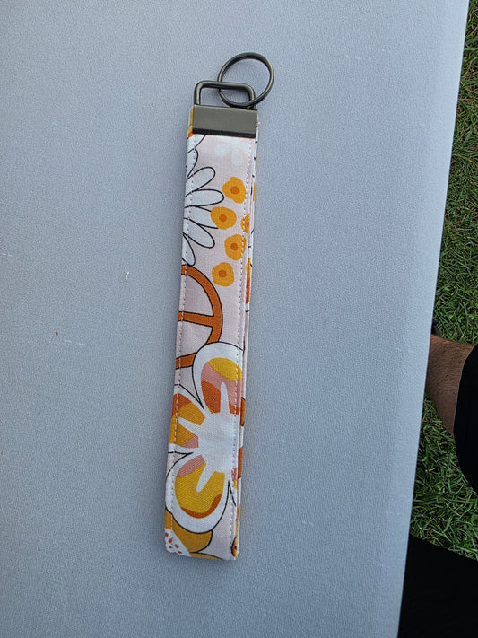 VW Peace and Floral Wristlet