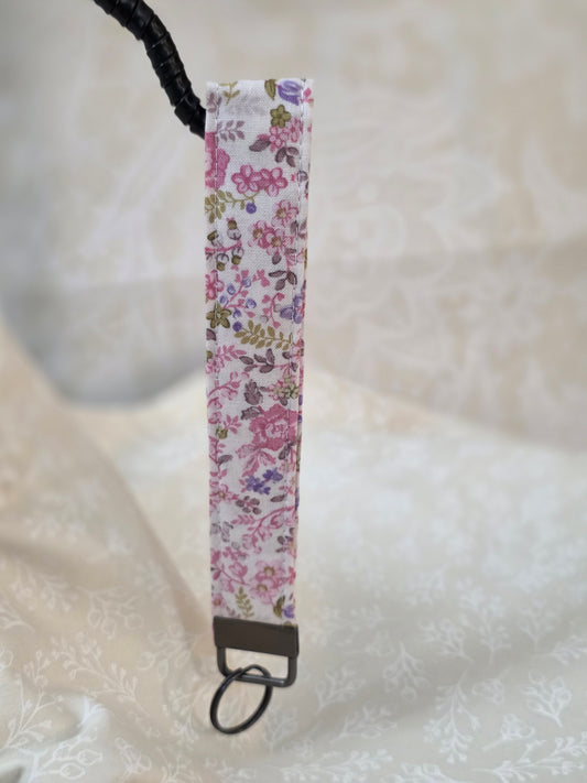 Pink and Purple Floral Wristlet