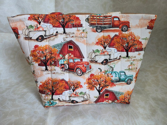 Fall Trucks Large Tote Bag