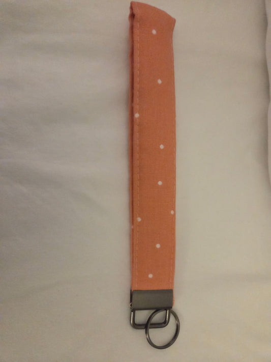 Pink and White Dots Wristlet