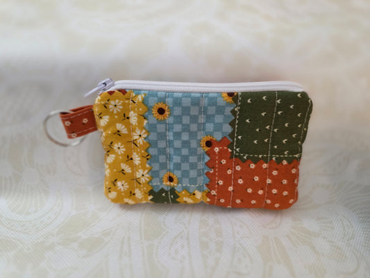 Fall Patchwork Keychain Wallet
